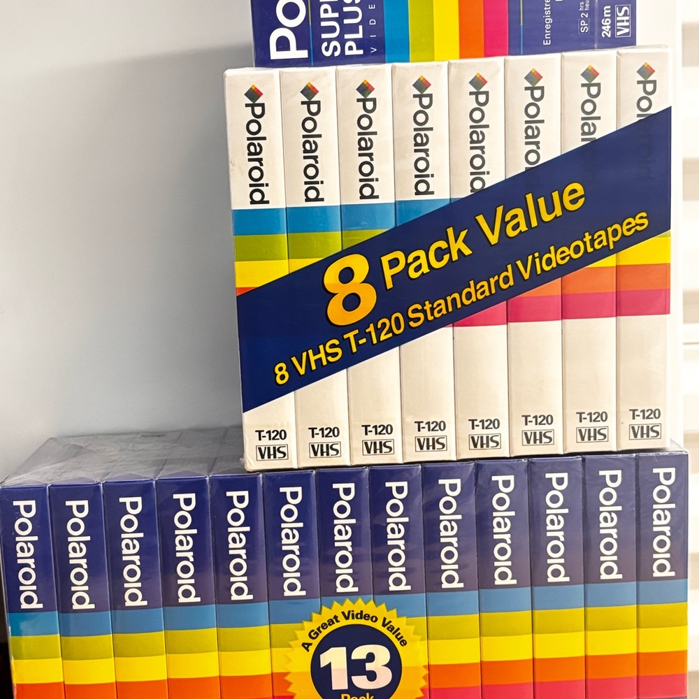 Polaroid Super Color Plus VHS Blank Video Tapes T120 22 Sealed Never opened